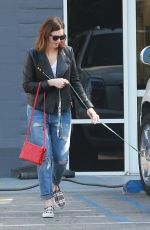 MANDY MOORE Arrives at a Vet in Los Feliz