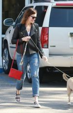 MANDY MOORE Arrives at a Vet in Los Feliz