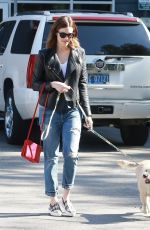 MANDY MOORE Arrives at a Vet in Los Feliz