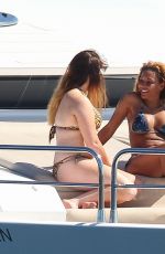MELANIE BROWN and Friends in Bikini at a Yacht in Sydney