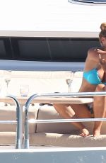 MELANIE BROWN and Friends in Bikini at a Yacht in Sydney