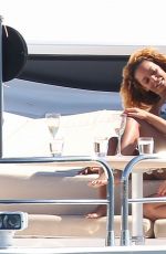 MELANIE BROWN and Friends in Bikini at a Yacht in Sydney