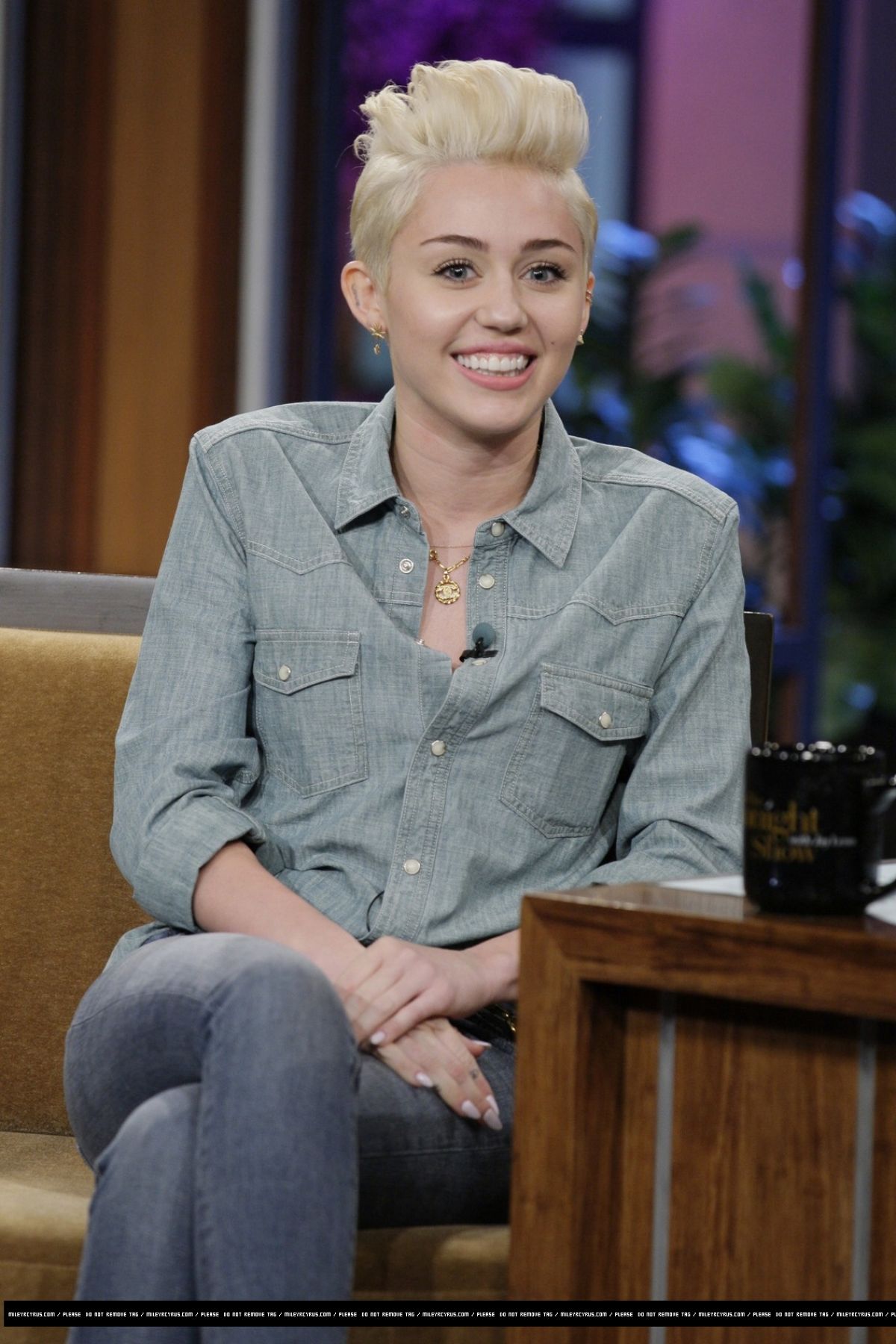 MILEY CYRUS at The Tonight Show with Jay Leno - HawtCelebs