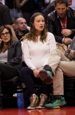 OLIVIA WILDE at Basketball Game at Staples Center