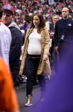 OLIVIA WILDE at Basketball Game at Staples Center