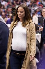 OLIVIA WILDE at Basketball Game at Staples Center