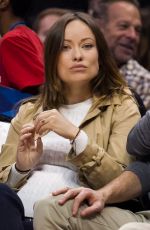 OLIVIA WILDE at Basketball Game at Staples Center