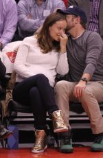 OLIVIA WILDE at Basketball Game at Staples Center