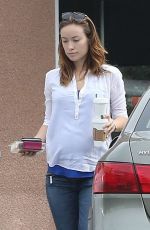 OLIVIA WILDE Out for Coffee at Starbucks in Studio City