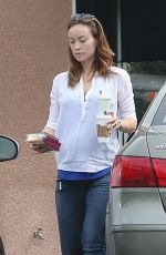 OLIVIA WILDE Out for Coffee at Starbucks in Studio City
