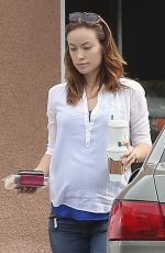 OLIVIA WILDE Out for Coffee at Starbucks in Studio City