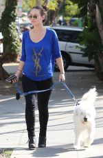 OLIVIA WILDE Takes Her Dog for a Walk in Los Angeles