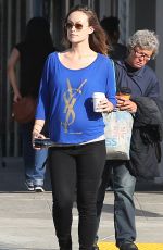 OLIVIA WILDE Takes Her Dog for a Walk in Los Angeles