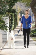 OLIVIA WILDE Takes Her Dog for a Walk in Los Angeles
