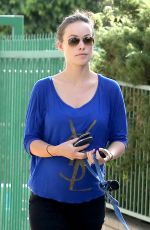 OLIVIA WILDE Takes Her Dog for a Walk in Los Angeles