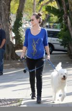 OLIVIA WILDE Takes Her Dog for a Walk in Los Angeles
