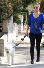 OLIVIA WILDE Takes Her Dog for a Walk in Los Angeles