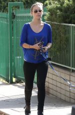 OLIVIA WILDE Takes Her Dog for a Walk in Los Angeles