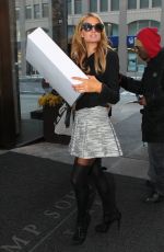 PARIS HILTON in Short Skirt Out in New York