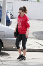 Pregnant OLIVIA WILDE Arrives at Pilates Class in Los Angeles