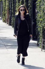 Pregnant OLIVIA WILDE in Black Dress Out and About in Los Angeles