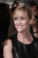 REESE WITHERSPOON in Leather Dress at Mercedes Benz Fashion Week in New York