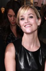 REESE WITHERSPOON in Leather Dress at Mercedes Benz Fashion Week in New York