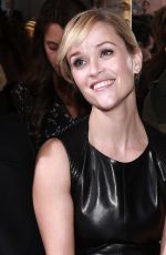 REESE WITHERSPOON in Leather Dress at Mercedes Benz Fashion Week in New York