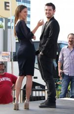 RENEE BARGH on the Set of Extra in Los Angeles