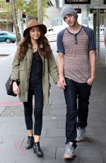 SARAH HYLAND and Matt Prokop Out in Sydney