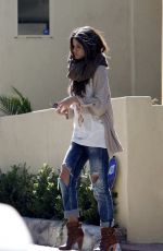 SELENA GOMEZ in Ripped Jeans Out in Los Angeles