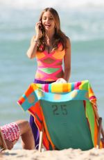 SOFIA VERGARA on the Set of Modern Family at a Beach in Sydney