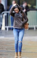SUSANNA REID in Jeans Arrives at BBC Studios in Manchester