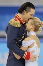 TATIANA VOLOSOZHAR and Maxim Trankov at 2014 Winter Olympics in Sochi