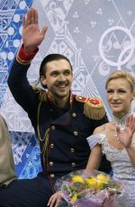 TATIANA VOLOSOZHAR and Maxim Trankov at 2014 Winter Olympics in Sochi