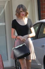TAYLOR SWIFT in Short Dress Leaves a Gym in West Hollywood