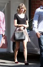 TAYLOR SWIFT in Short Dress Leaves a Gym in West Hollywood