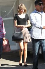 TAYLOR SWIFT in Short Dress Leaves a Gym in West Hollywood