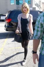 TAYLOR SWIFT with Short Hair Arrives at Her Dance Class in Los Angeles