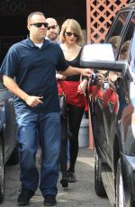 TAYLOR SWIFY in Red Skirt Leaves a Dance Class in Los Angeles