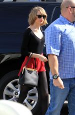 TAYLOR SWIFY in Red Skirt Leaves a Dance Class in Los Angeles