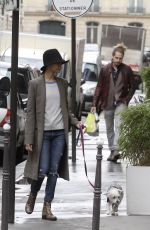 ZOE SALDANA Out and About in Paris