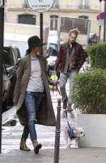 ZOE SALDANA Out and About in Paris