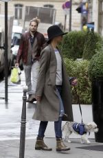 ZOE SALDANA Out and About in Paris