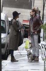 ZOE SALDANA Out and About in Paris