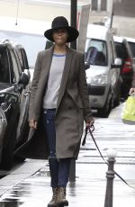 ZOE SALDANA Out and About in Paris