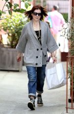 ALYSON HANNIGAN Leaves Brentwood Country Mart in Los Angeles