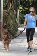 AMANDA SEYFRIED in Leggings Hiking with Her Dog in Runyon Canyon