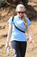 AMANDA SEYFRIED in Leggings Hiking with Her Dog in Runyon Canyon