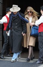 AMBER HEARD and Johnny Depp Leaves a Hotel in New York